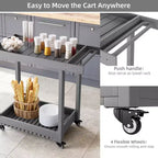 Carrello da Servizio Versatile - Carrello da Esterno a Due Ripiani con Ruote e Ripiano con Coperchio - Capacità 227 kg - Adatto per Casa, Ufficio, Patio e Barbecue