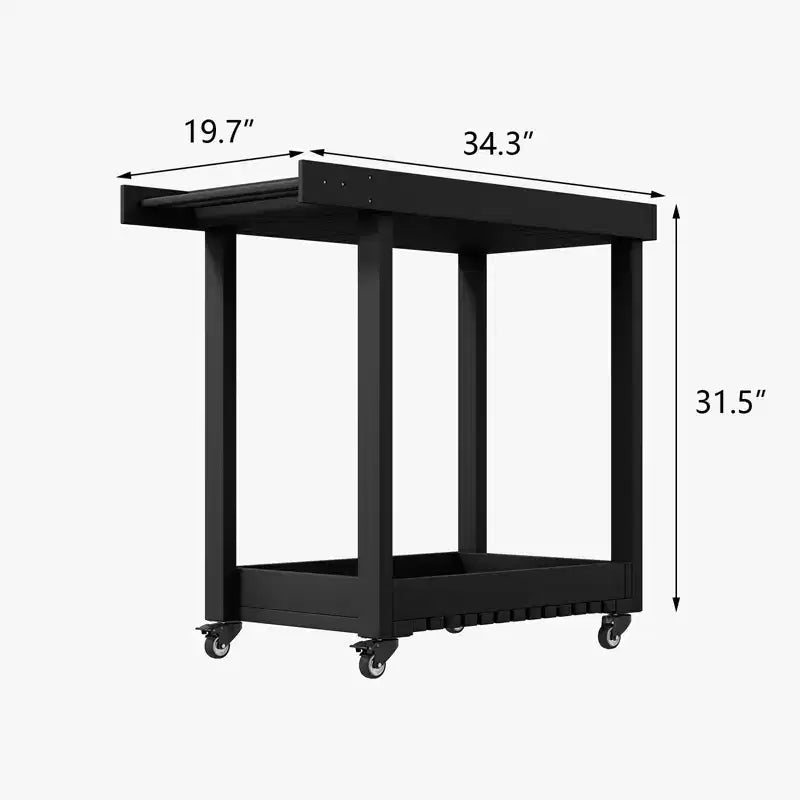 Carrello da Servizio Versatile - Carrello da Esterno a Due Ripiani con Ruote e Ripiano con Coperchio - Capacità 227 kg - Adatto per Casa, Ufficio, Patio e Barbecue