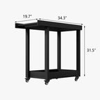 Carrello da Servizio Versatile - Carrello da Esterno a Due Ripiani con Ruote e Ripiano con Coperchio - Capacità 227 kg - Adatto per Casa, Ufficio, Patio e Barbecue