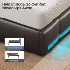 Greenstell Struttura Letto con Piattaforma, 4 Cassetti Contenitore e Stazione di Ricarica, Testiera Imbottita con Luce Led