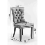 Okak - Set di 2 sedie da pranzo moderne in velluto trapuntato con schienale e gambe dorate, sedie imbottite senza braccioli per sala da pranzo, cucina
