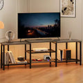 TV cabinet with four open shelving units, corner entertainment centre with power sockets, media cabinet with LED lighting for the living room