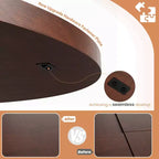 Tavolo da pranzo rotondo da 47" per spazi ridotti - Nero, 4-6 posti, base K-Leg in legno massello