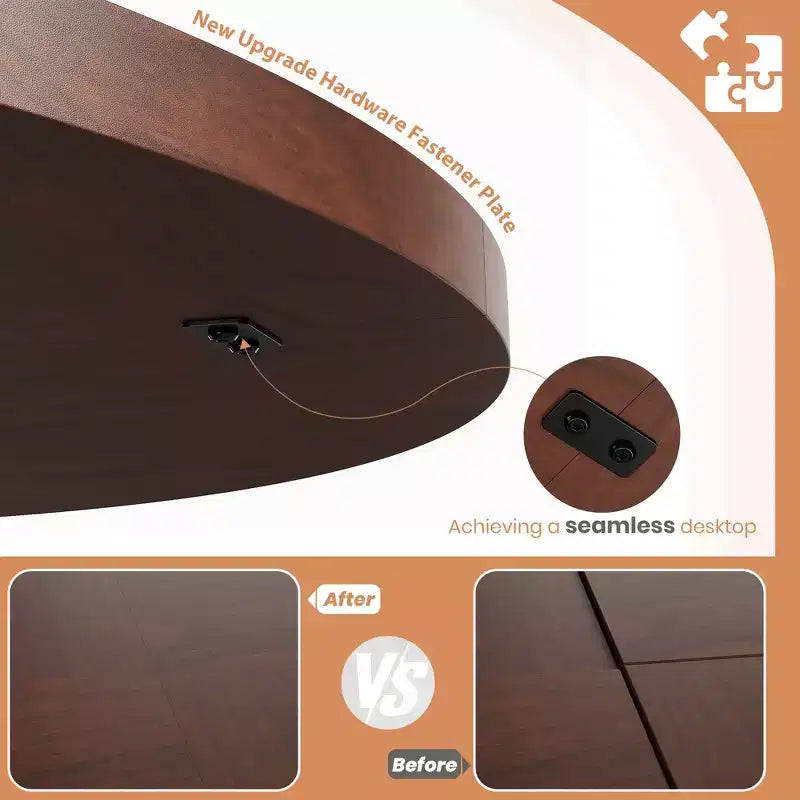 Tavolo da pranzo rotondo da 47" per spazi ridotti - Nero, 4-6 posti, base K-Leg in legno massello