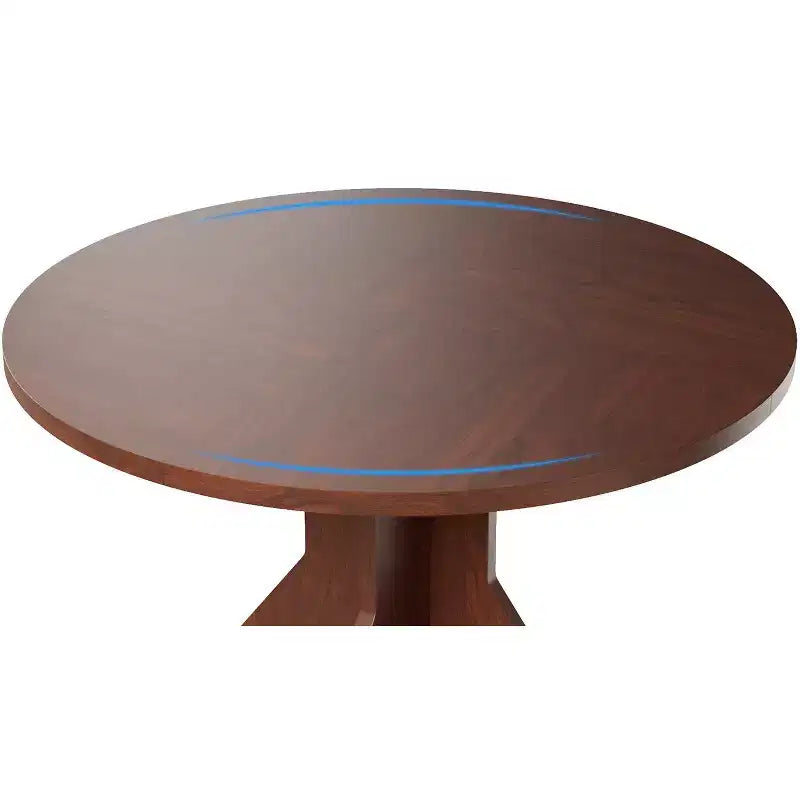 Tavolo da pranzo rotondo da 47" per spazi ridotti - Nero, 4-6 posti, base K-Leg in legno massello