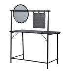 Mobile Toeletta FurnitureR con Specchio Circolare Rimovibile, Tavolo da Trucco Semplice, Scrivania Multifunzione per Camera da Letto, Nero