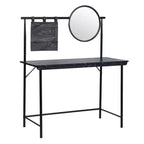 Mobile Toeletta FurnitureR con Specchio Circolare Rimovibile, Tavolo da Trucco Semplice, Scrivania Multifunzione per Camera da Letto, Nero