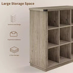 GustoWave Scaffale Organizzatore a 9 Cubi, Libreria in Legno da 95 cm per Ingresso, Librerie Basse Lunghe per Soggiorno
