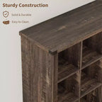 GustoWave Scaffale Organizzatore a 9 Cubi, Libreria in Legno da 95 cm per Ingresso, Librerie Basse Lunghe per Soggiorno