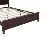 Struttura Letto a Piattaforma Retrò, Letto in Legno con Testiera per Camera da Letto