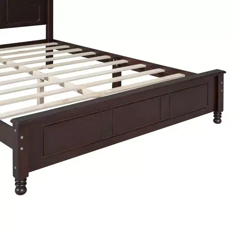 Struttura Letto a Piattaforma Retrò, Letto in Legno con Testiera per Camera da Letto