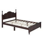 Struttura Letto a Piattaforma Retrò, Letto in Legno con Testiera per Camera da Letto