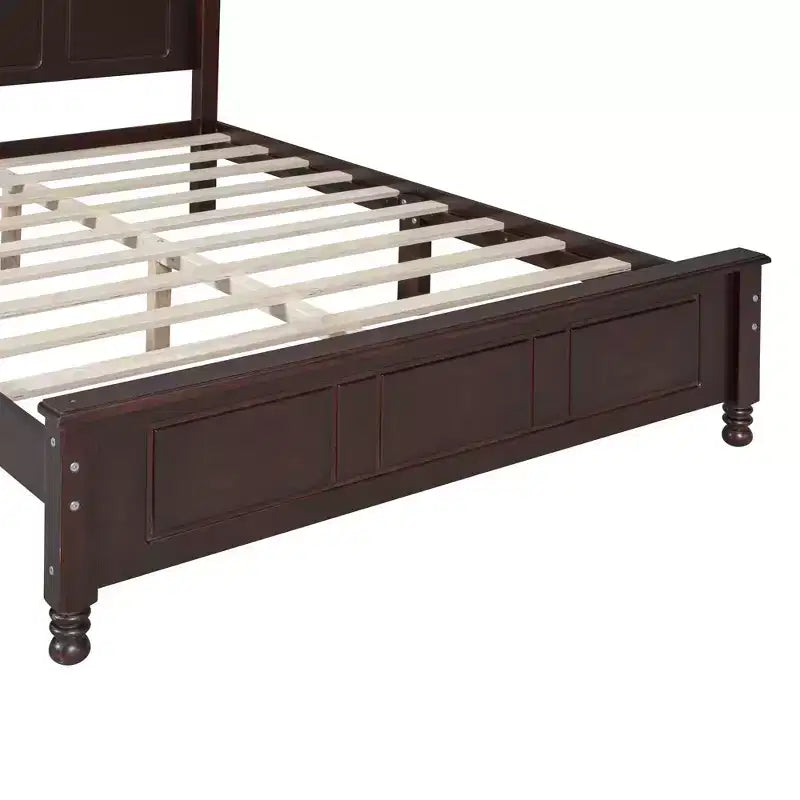 Struttura Letto a Piattaforma Retrò, Letto in Legno con Testiera per Camera da Letto
