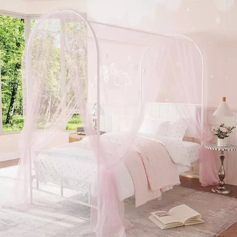 COZONY Struttura Letto Singolo con Testiera Imbottita, Letto a Piattaforma in Metallo con Design ad Arco e Spazio di Archiviazione Sotto il Letto, Nessuna Rete a Molle Necessaria