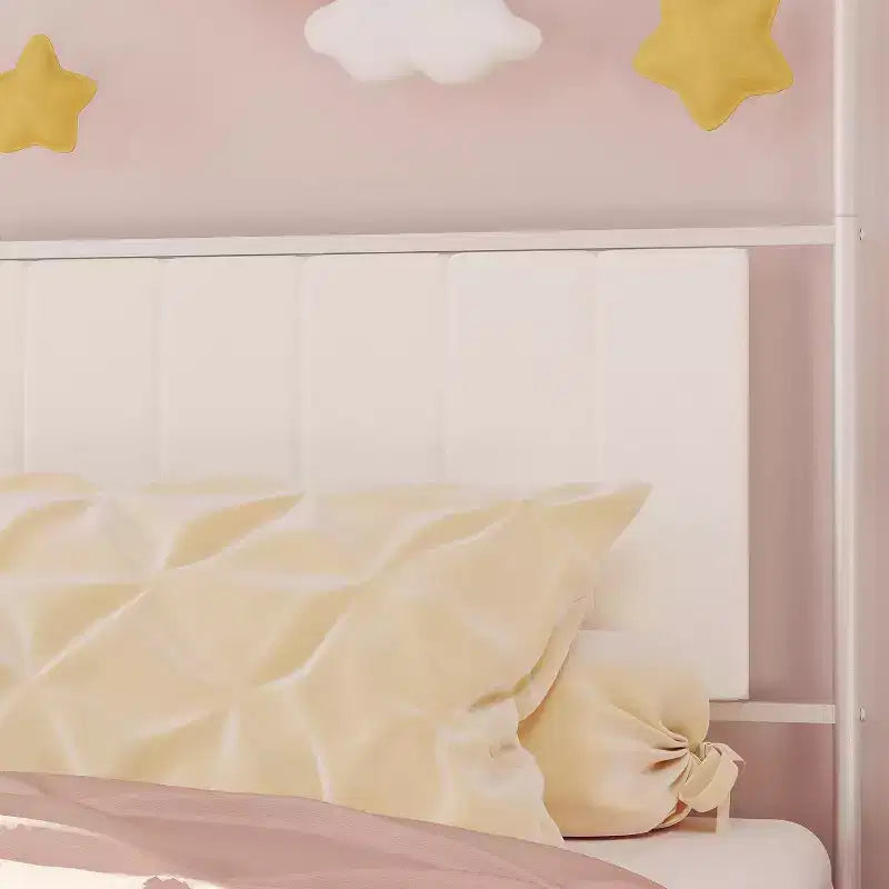 COZONY Struttura Letto Singolo con Testiera Imbottita, Letto a Piattaforma in Metallo con Design ad Arco e Spazio di Archiviazione Sotto il Letto, Nessuna Rete a Molle Necessaria