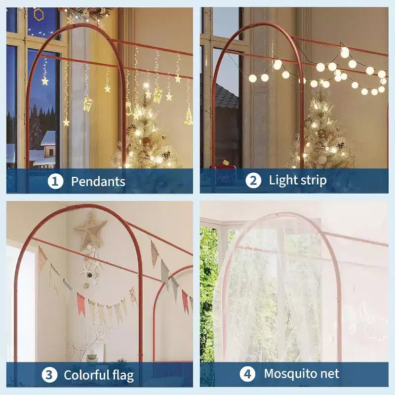 COZONY Struttura Letto Singolo con Testiera Imbottita, Letto a Piattaforma in Metallo con Design ad Arco e Spazio di Archiviazione Sotto il Letto, Nessuna Rete a Molle Necessaria