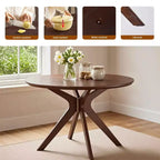MAYEERTY Tavolo rotondo da pranzo Tulip da 80 cm, piano in legno, base in metallo, per 2-4 persone, nero