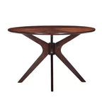 MAYEERTY Tavolo rotondo da pranzo Tulip da 80 cm, piano in legno, base in metallo, per 2-4 persone, nero