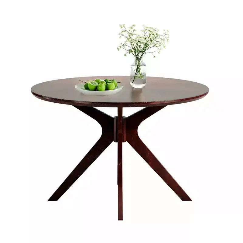 MAYEERTY Tavolo rotondo da pranzo Tulip da 80 cm, piano in legno, base in metallo, per 2-4 persone, nero