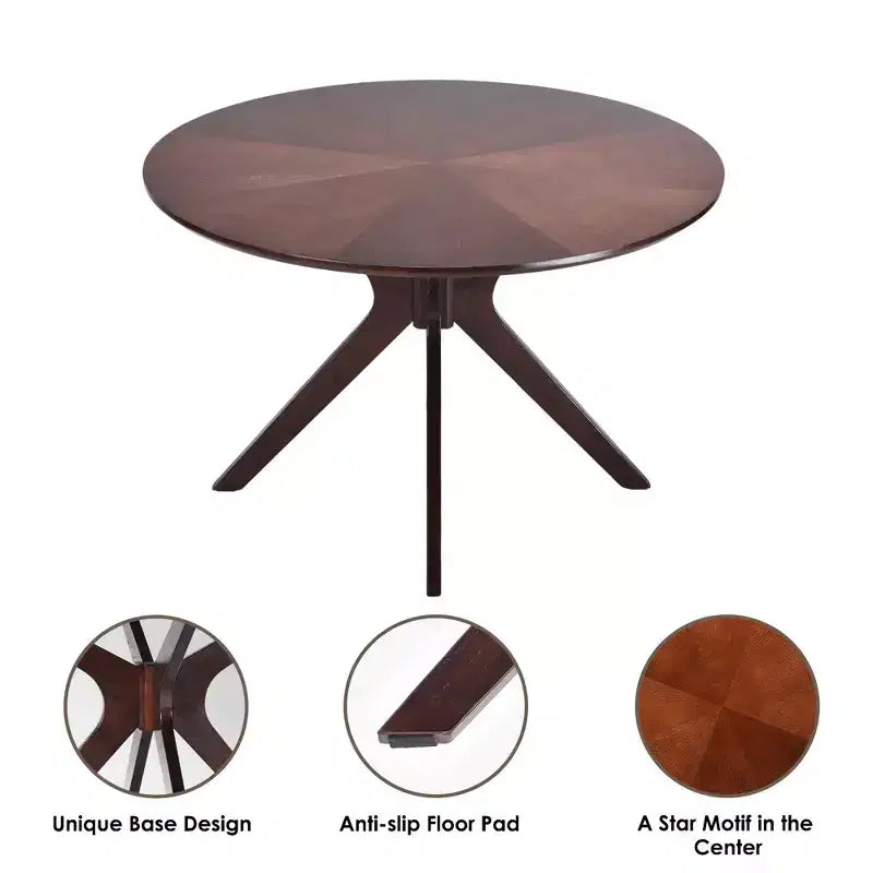 MAYEERTY Tavolo rotondo da pranzo Tulip da 80 cm, piano in legno, base in metallo, per 2-4 persone, nero