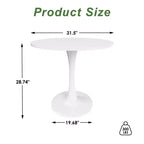 MAYEERTY Tavolo rotondo da pranzo Tulip da 80 cm, piano in legno, base in metallo, per 2-4 persone, nero