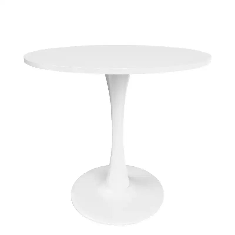 MAYEERTY Tavolo rotondo da pranzo Tulip da 80 cm, piano in legno, base in metallo, per 2-4 persone, nero