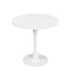 MAYEERTY Tavolo rotondo da pranzo Tulip da 80 cm, piano in legno, base in metallo, per 2-4 persone, nero
