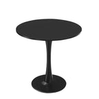 MAYEERTY Tavolo rotondo da pranzo Tulip da 80 cm, piano in legno, base in metallo, per 2-4 persone, nero