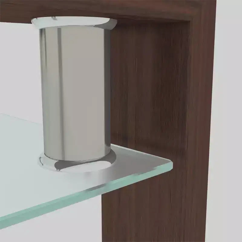 Tavolino da caffè moderno rettangolare in vetro con ripiano inferiore, tavolino laterale per soggiorno o ufficio