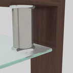 Tavolino da caffè moderno rettangolare in vetro con ripiano inferiore, tavolino laterale per soggiorno o ufficio