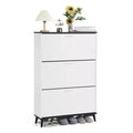 3 Flip Drawers Modern Shoe Storage Cabinet , Slim Wooden Shoe Organizer for Hallways, Closets, Apartments, Easy to Assemble