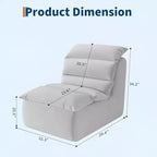 GustoWave Poltrona Sacco Lazy, Divano da Pavimento con Schiuma ad Alta Resilienza, Base Antiscivolo, Poltrone Sacco per Adulti, Grigio