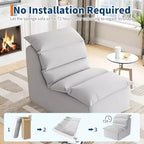 GustoWave Poltrona Sacco Lazy, Divano da Pavimento con Schiuma ad Alta Resilienza, Base Antiscivolo, Poltrone Sacco per Adulti, Grigio