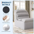 GustoWave Poltrona Sacco Lazy, Divano da Pavimento con Schiuma ad Alta Resilienza, Base Antiscivolo, Poltrone Sacco per Adulti, Grigio