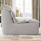GustoWave Poltrona Sacco Lazy, Divano da Pavimento con Schiuma ad Alta Resilienza, Base Antiscivolo, Poltrone Sacco per Adulti, Grigio