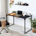 urnitureR 47.2 Home Office Table Simple Computer Desk Laptop PC Writing Sturdy Metal Frames for Study Room, Brown&Black