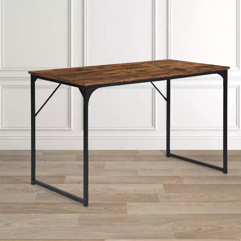 FurnitureR 47.2 Tavolo da Ufficio per Casa Scrivania Semplice per Computer Portatile PC Scrittura Robusta Struttura in Metallo per Sala Studio, Marrone Rustico
