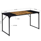 FurnitureR Scrivania per Computer Portatile da Ufficio a Casa da 55", Scrivania da Scrittura con Robusta Struttura in Metallo per Sala Studio, Marrone e Nero
