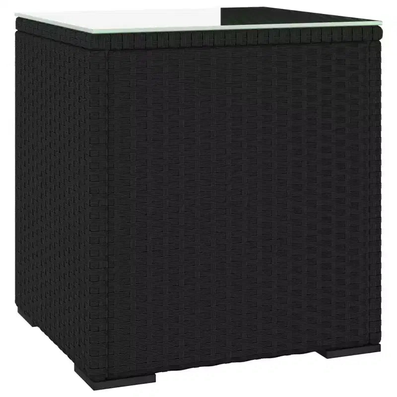 Tavolino da salotto in PE rattan nero compatto e resistente Tavolino quadrato