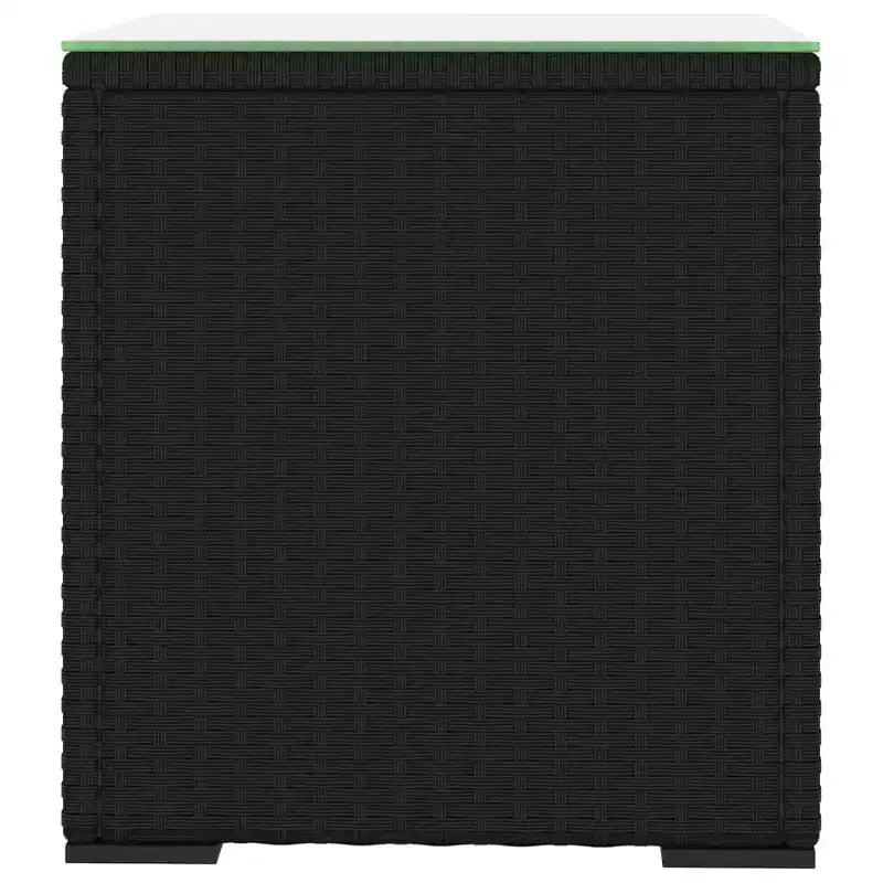 Tavolino da salotto in PE rattan nero compatto e resistente Tavolino quadrato
