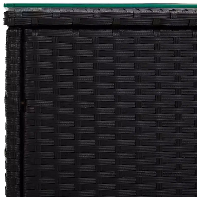 Tavolino da salotto in PE rattan nero compatto e resistente Tavolino quadrato