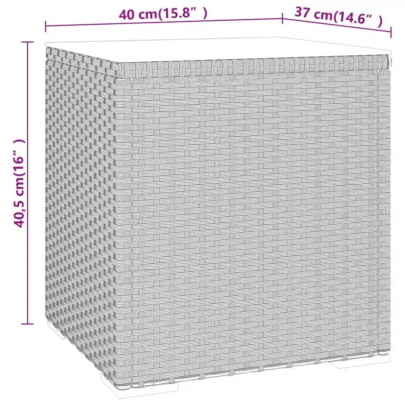 Tavolino da salotto in PE rattan nero compatto e resistente Tavolino quadrato