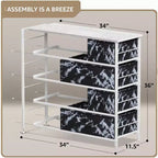Cassettiera Sorbus a 8 cassetti - Organizzatore con telaio in acciaio, piano in legno, maniglie, contenitori in tessuto