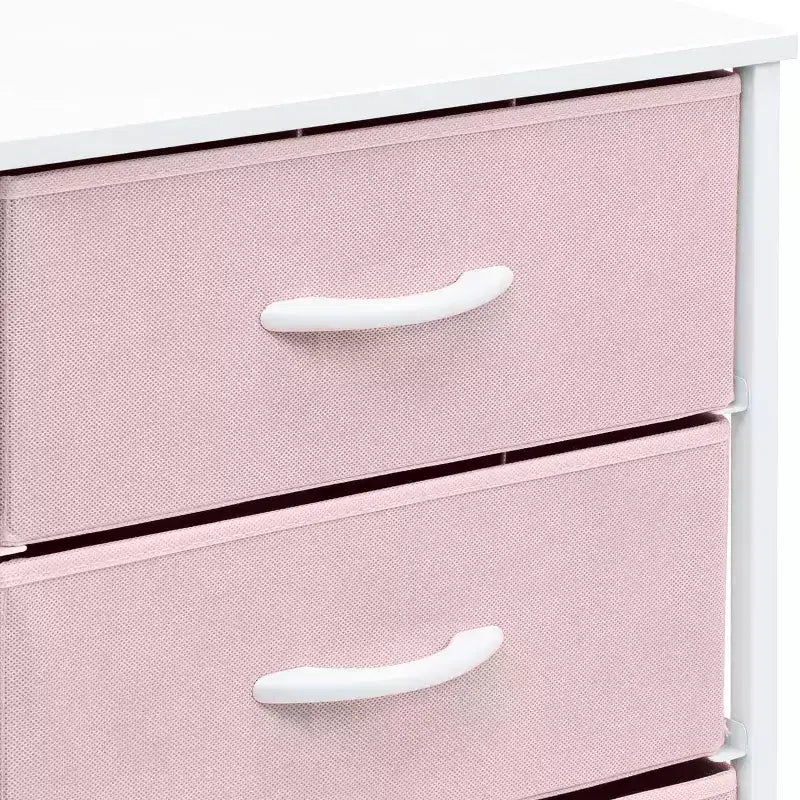 Cassettiera Sorbus a 3 cassetti - Struttura in acciaio, piano in legno e contenitori in tessuto facili da estrarre - Perfetta per casa, camera da letto, ufficio e dormitorio universitario