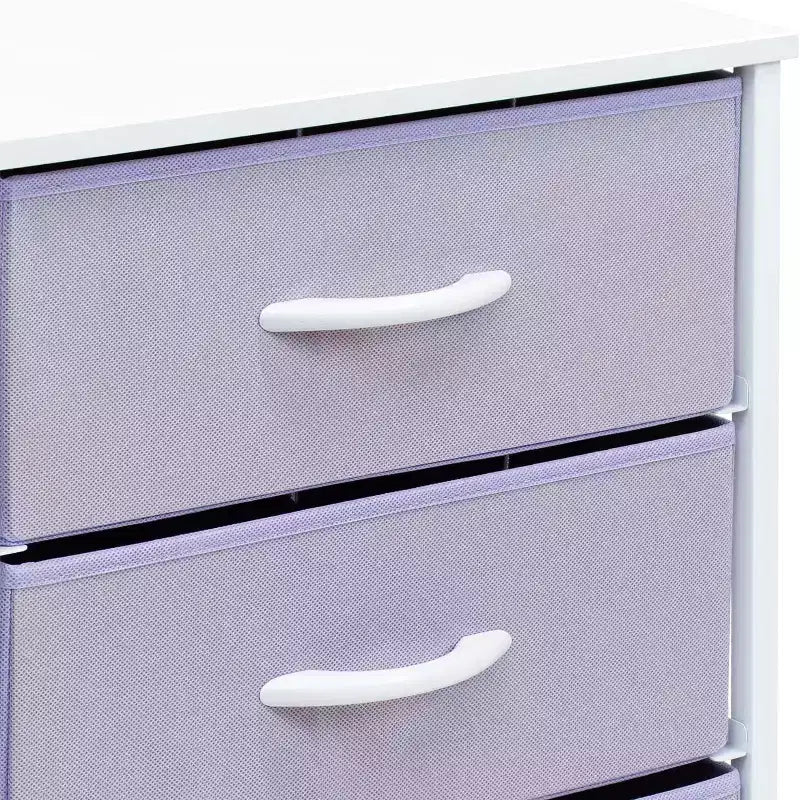 Cassettiera Sorbus a 3 cassetti - Struttura in acciaio, piano in legno e contenitori in tessuto facili da estrarre - Perfetta per casa, camera da letto, ufficio e dormitorio universitario