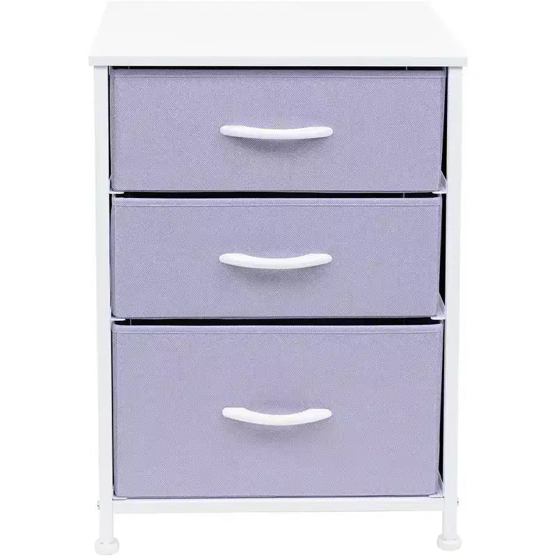 Cassettiera Sorbus a 3 cassetti - Struttura in acciaio, piano in legno e contenitori in tessuto facili da estrarre - Perfetta per casa, camera da letto, ufficio e dormitorio universitario