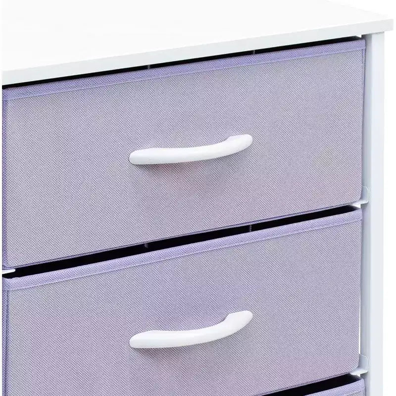 Cassettiera Sorbus a 3 cassetti - Struttura in acciaio, piano in legno e contenitori in tessuto facili da estrarre - Perfetta per casa, camera da letto, ufficio e dormitorio universitario