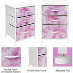 Cassettiera Sorbus a 3 cassetti - Struttura in acciaio, piano in legno e contenitori in tessuto facili da estrarre - Perfetta per casa, camera da letto, ufficio e dormitorio universitario