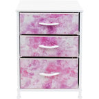 Cassettiera Sorbus a 3 cassetti - Struttura in acciaio, piano in legno e contenitori in tessuto facili da estrarre - Perfetta per casa, camera da letto, ufficio e dormitorio universitario