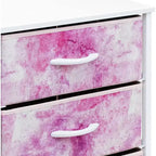 Cassettiera Sorbus a 3 cassetti - Struttura in acciaio, piano in legno e contenitori in tessuto facili da estrarre - Perfetta per casa, camera da letto, ufficio e dormitorio universitario